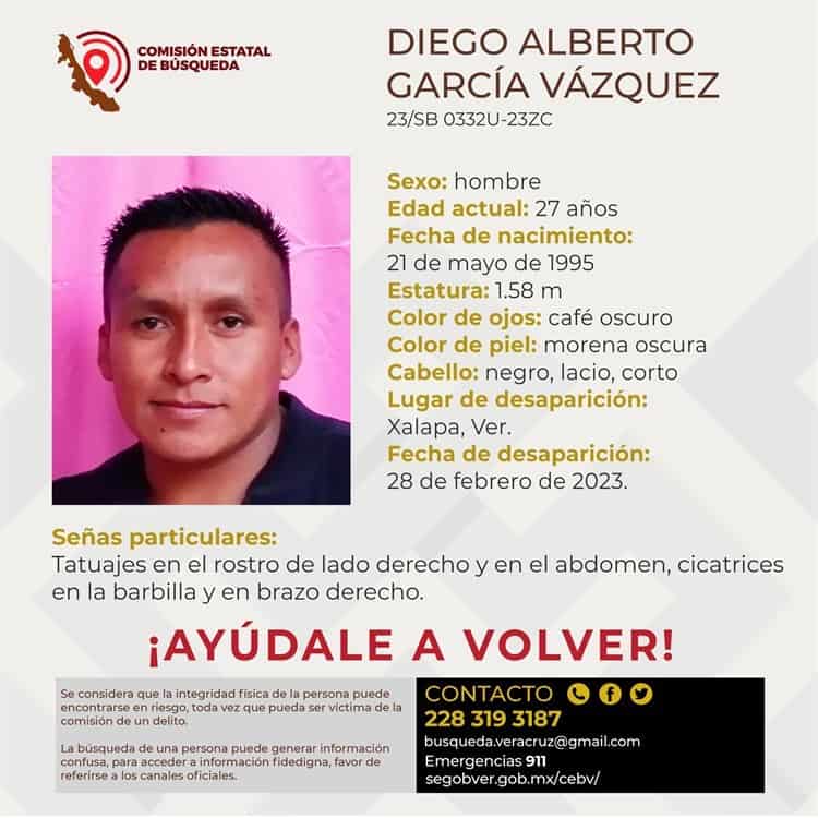 Buscan a Diego Alberto; fue reportado como desaparecido en Xalapa