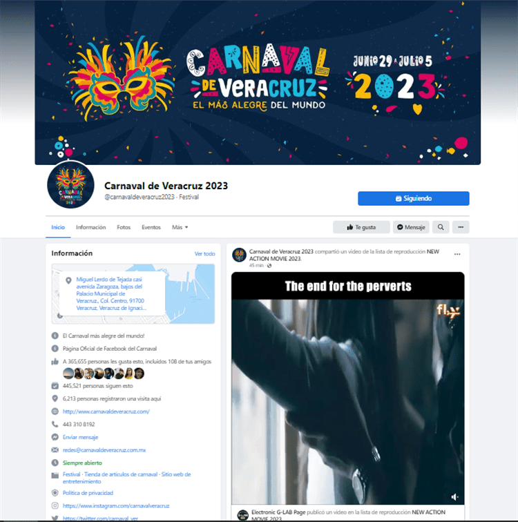 Hackean página del Carnaval de Veracruz 2023 por tercera ocasión; publican contenido para adultos