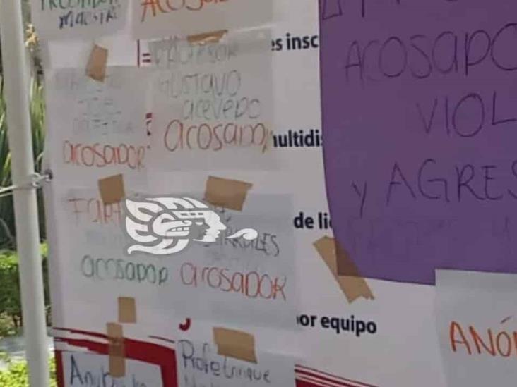 Exhiben en tendedero a presuntos maestros acosadores en Tecnológico de Orizaba