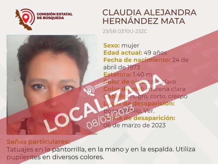 Localizan a Claudia Alejandra en Boca del Río; tenía 3 días desaparecida