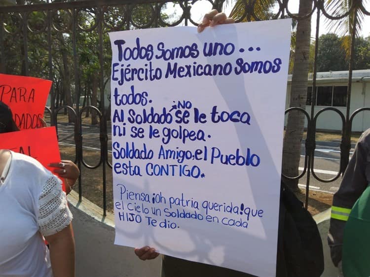 Se manifiestan en defensa de soldados encarcelados en Boca del Río y Veracruz (+Video)