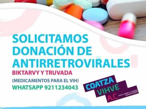 Coatza Vihve inició campaña de acopio de medicamentos antirretrovirales