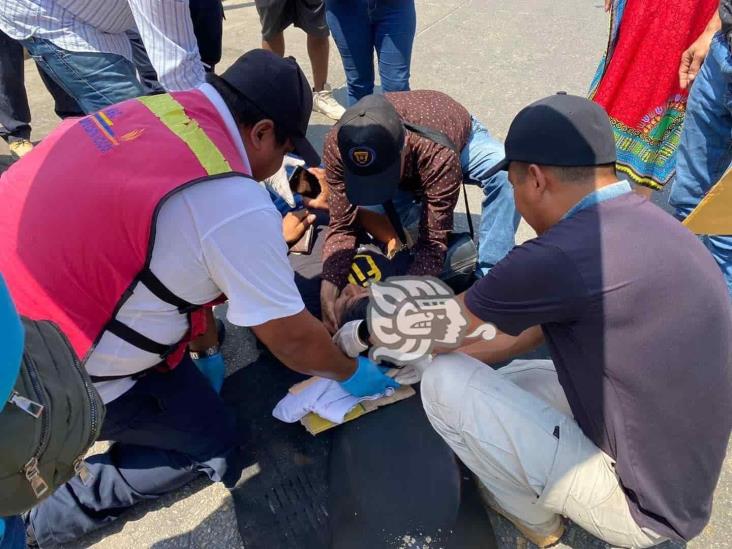 Comerciante herido tras choque en Acayucan