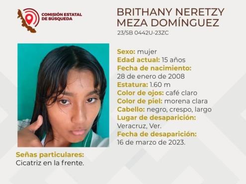 Brithany Neretzy, de 15 años, desapareció en Veracruz; urge su localización