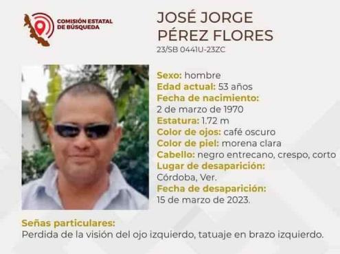 ¿Lo has visto? José Jorge desapareció en calles de Córdoba