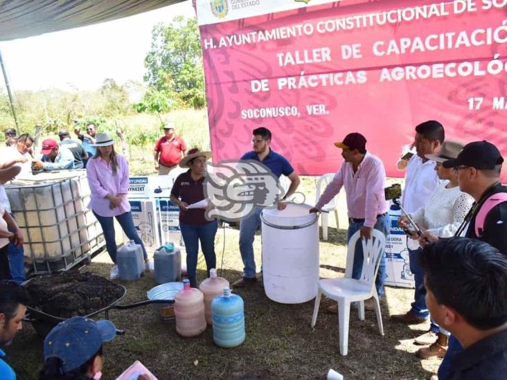 Imparte SEDARPA taller de prácticas agroecológicas a productores de Soconusco