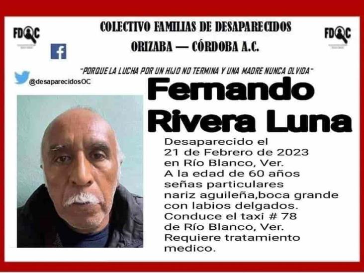 Reportan como desaparecido a taxista de Río Blanco