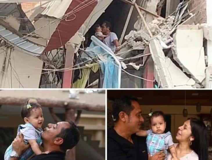 Tras terremoto en Ecuador, un padre y su bebé sobreviven en medio de los escombros (+Video)