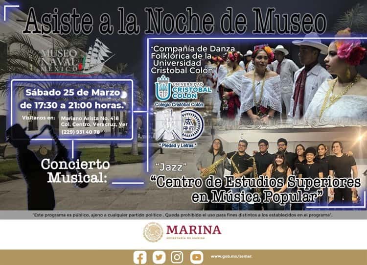 Invita la Marina a su programa cultural “Noche de Museo”