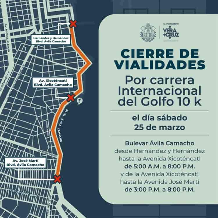 Habrá cierres viales por carrera en Veracruz; te decimos cuándo