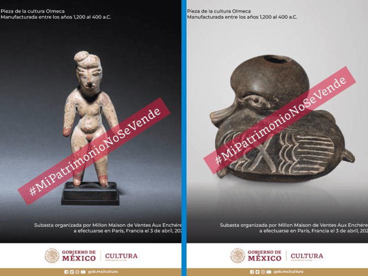 Condenan subasta de reliquias arqueológicas olmecas en Francia