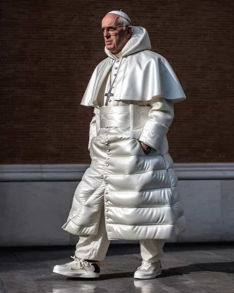 Se viraliza foto del papa Francisco con enorme chamarra blanca, ¿es fake?