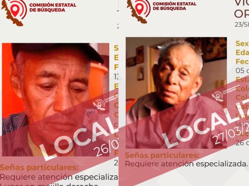Localizan a adultos mayores que estaban desaparecidos en Veracruz
