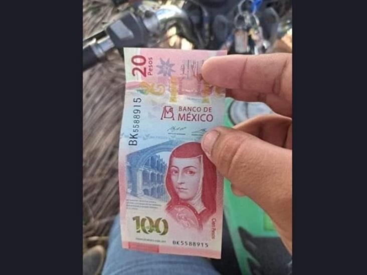¡Asegura que cajero le dio un billete de 120 pesos!