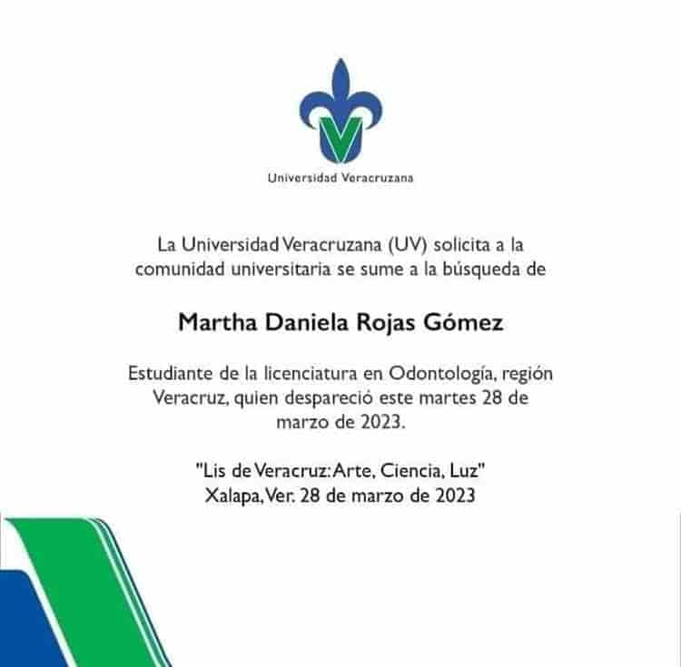 Universidad Veracruzana se une a búsqueda de estudiante de Odontología