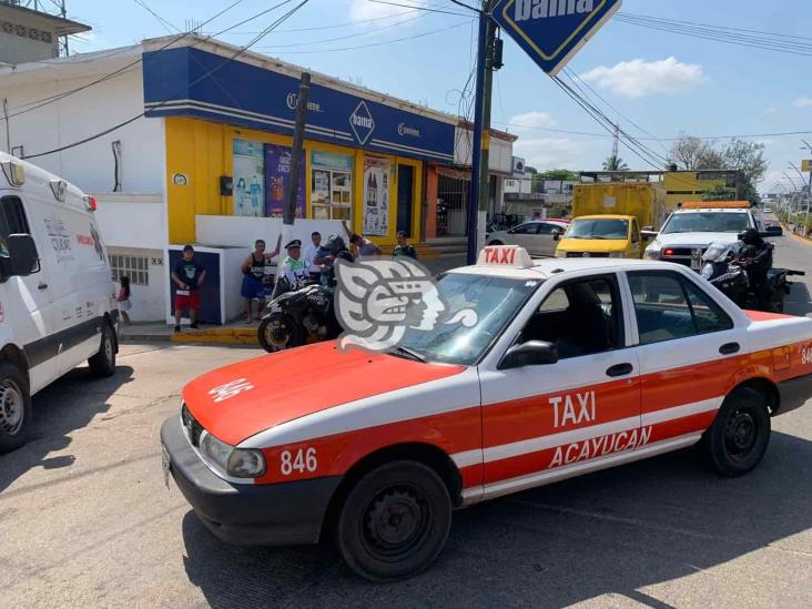 Choques dejan cinco heridos en Acayucan