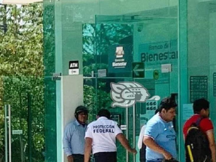Refuerzan seguridad en Banco del Bienestar en Las Choapas