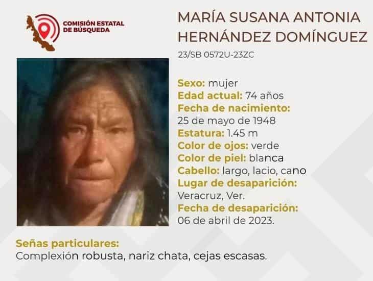 María Susana desapareció en Veracruz; urge localizarla