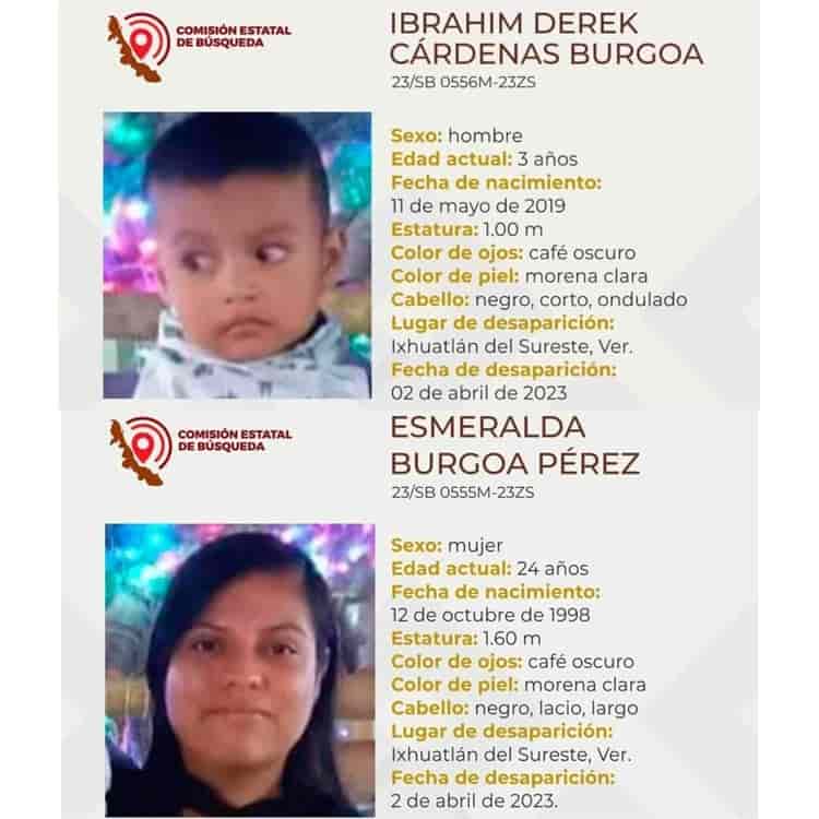 5 días desaparecidos, madre e hijo en Ixhuatlán del Sureste