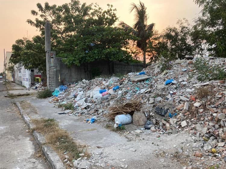 Convierten fraccionamiento Pinos, en Veracruz, en basurero