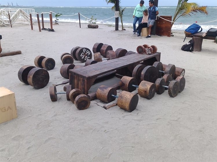 Gimnasio en playa Martí de Veracruz, todo un éxito