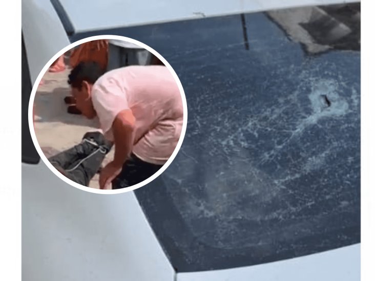 Sujeto es detenido en playa de Veracruz por romper cristales de autos