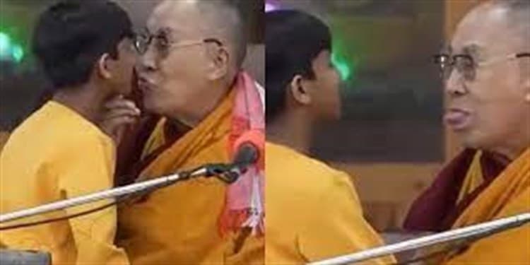 Dalai Lama besa y pide a niño que chupe su lengua (+Video)