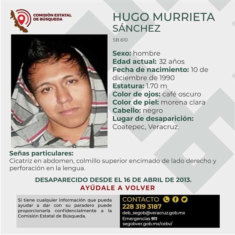 ¡Sigue la búsqueda! Hugo desapareció en Coatepec desde 2013