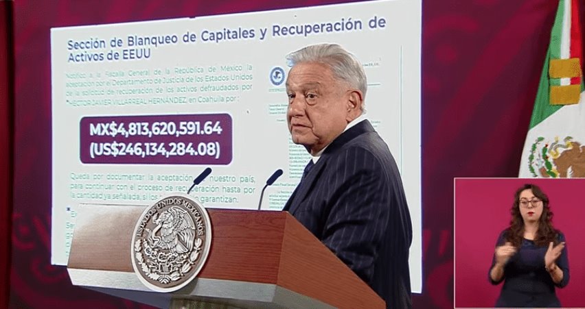 Estados Unidos devolverá 246 mdd confiscados a exfuncionario de Coahuila