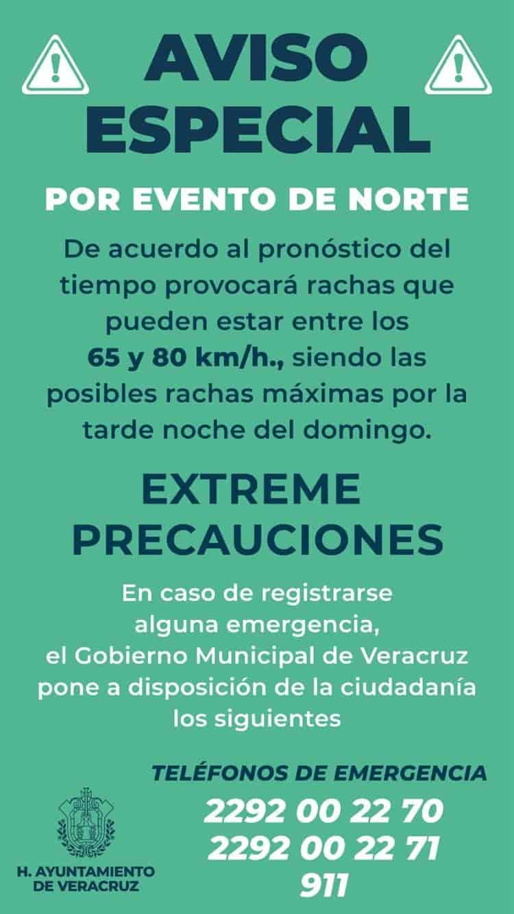 ¡Atento! Aviso especial por nuevo norte fuerte en Veracruz