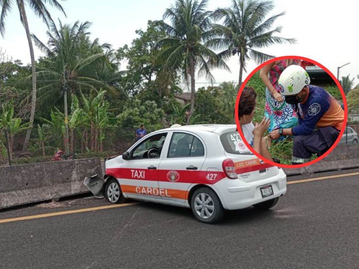 Choca contra taxi y se da a la fuga en La Antigua; hay 2 lesionados