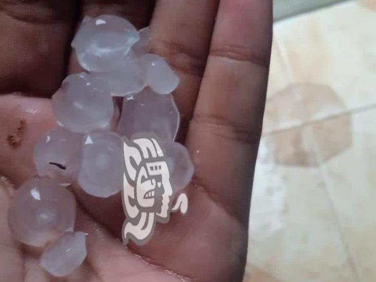 ¡Tregua tras calorón! sorprende lluvia y caída de granizo en Acayucan (+Video)