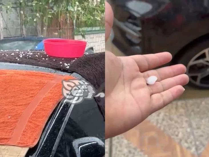 ¡Tregua tras calorón! sorprende lluvia y caída de granizo en Acayucan (+Video)