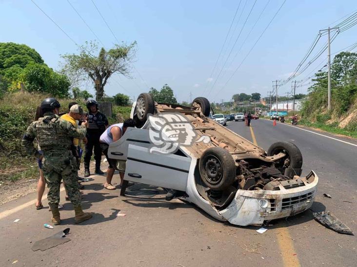 Hija de empresario sufre volcadura en Acayucan (+Video)