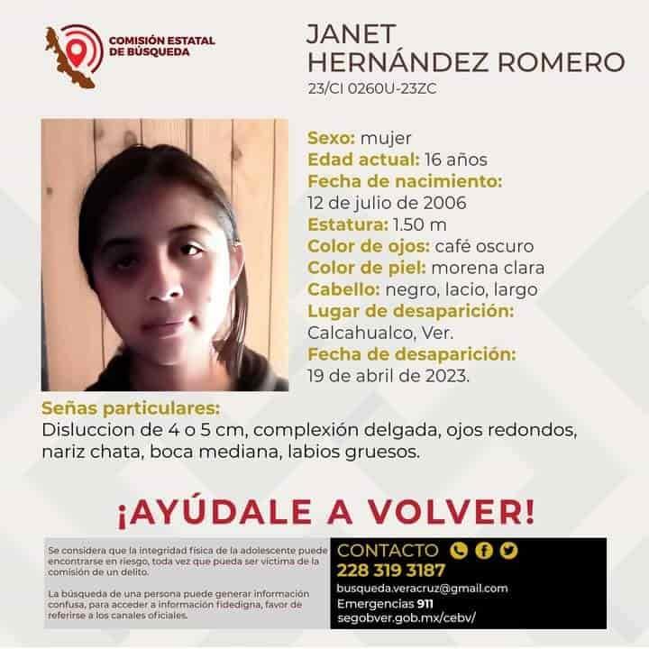 ¿La has visto? Reportan desaparición de menor en Calcahualco