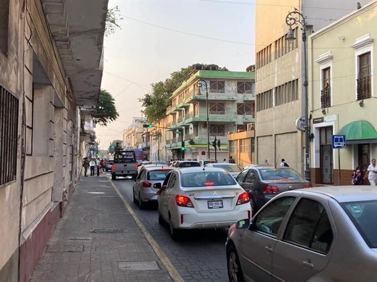Caos en Centro Histórico de Veracruz por visita presidencial