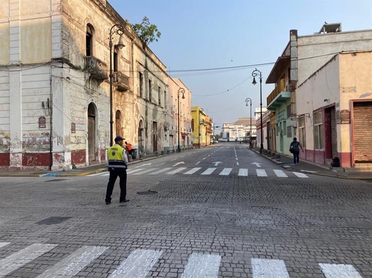 Caos en Centro Histórico de Veracruz por visita presidencial