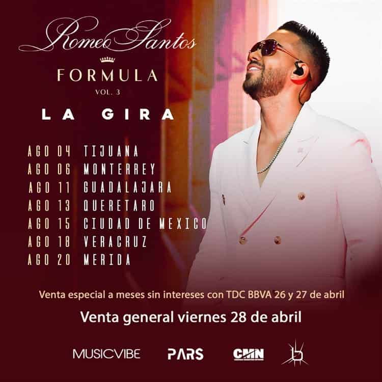 Romeo Santos vuelve a Veracruz con ‘Fórmula Vol 3. La gira’