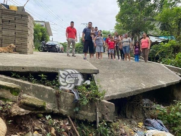 En riesgo de derrumbarse viviendas en Misantla; piden el apoyo de autoridades
