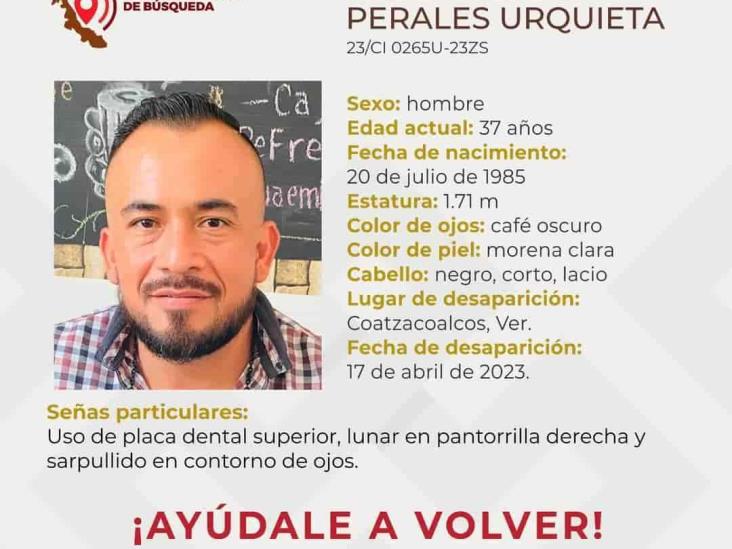 Buscan en Coatzacoalcos a Pablo Alberto Perales desde hace seis días