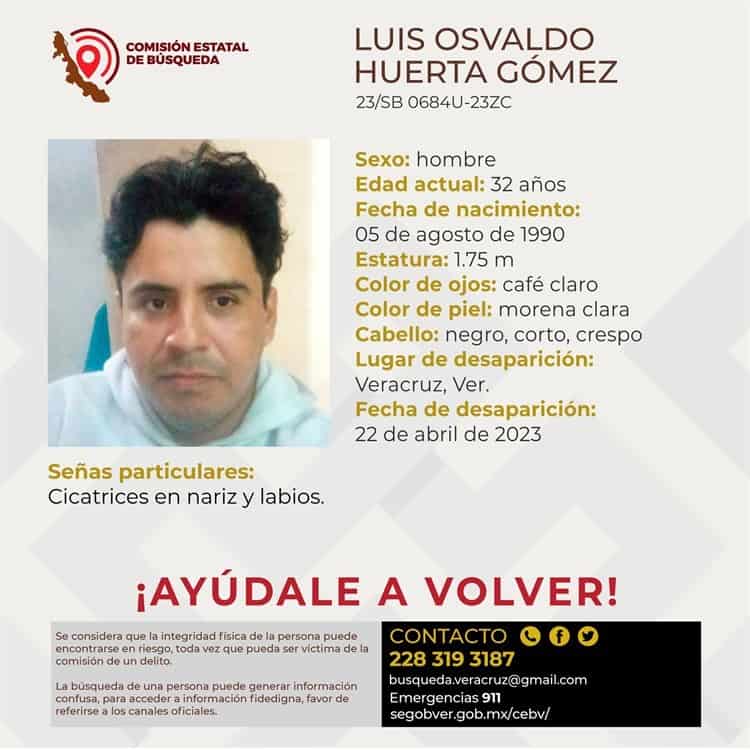 Luis Osvaldo cumple ya 3 días desaparecido en Veracruz