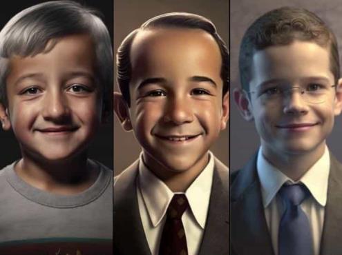 IA recrea imágenes de políticos mexicanos en su etapa de niños