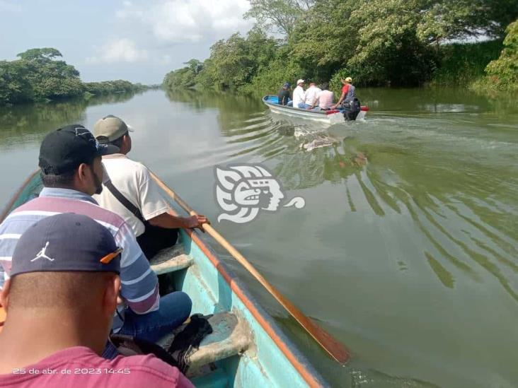 Autoridades federales recorren laguna Mezcalapa en Minatitlán