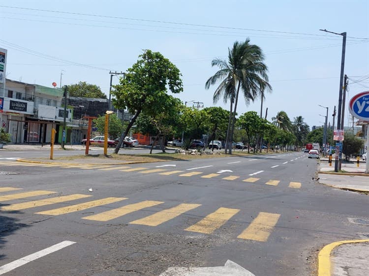 Calles de Veracruz lucen vacías por el Día del Trabajo