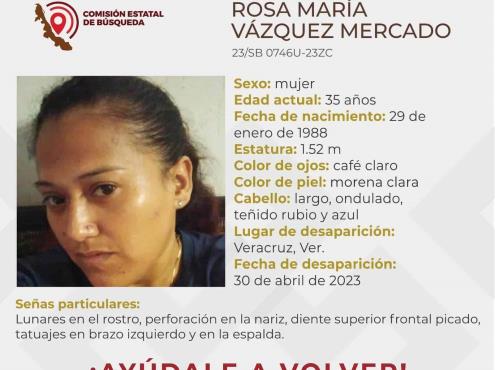 Buscan a Rosa María Vázquez; desapareció en Veracruz