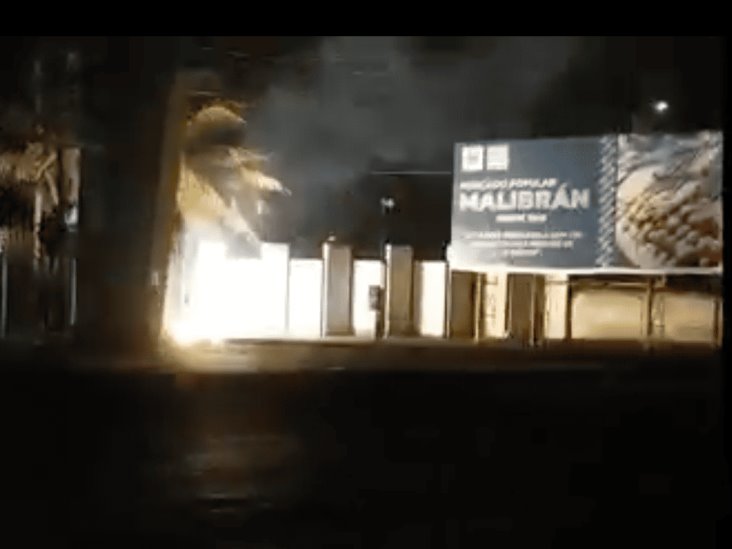 Se incendia transformador del mercado Malibrán de Veracruz