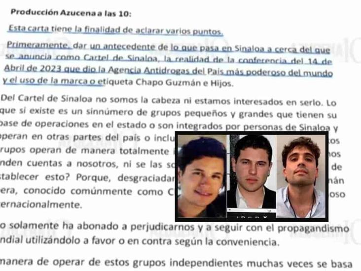 ¿Carta de ‘Los Chapitos’ es real? Esto dice el abogado de ‘El Chapo’