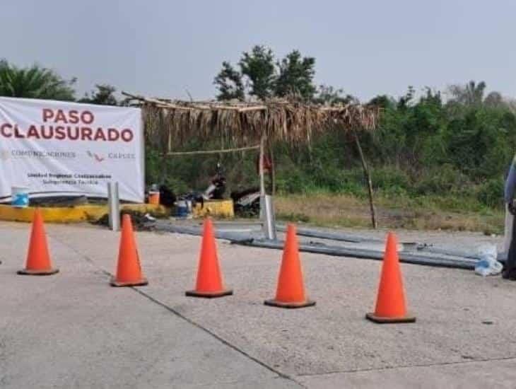 Capufe clausura camino en la Cosoleacaque-Nuevo Teapa