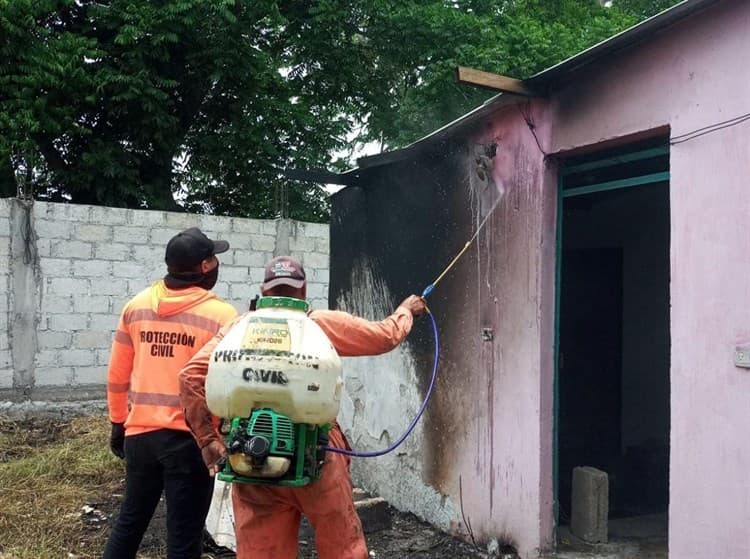 Quema de basura se sale de control en Cempoala