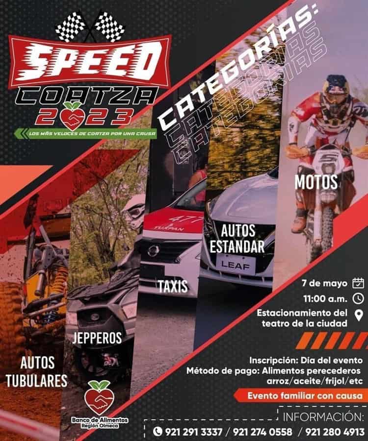 ¡Prepárate! Realizaran este domingo el evento Speed Coatza 2023